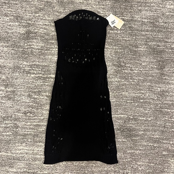 NWT Tiger Mist Black Strapless Crochet Midi Dress Size Small - Picture 1 of 7